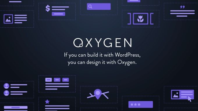 Oxygen WordPress design tool promotional graphic