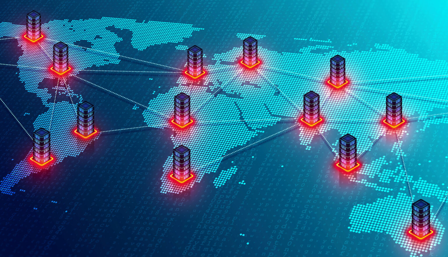 Global network of connected data centre servers
