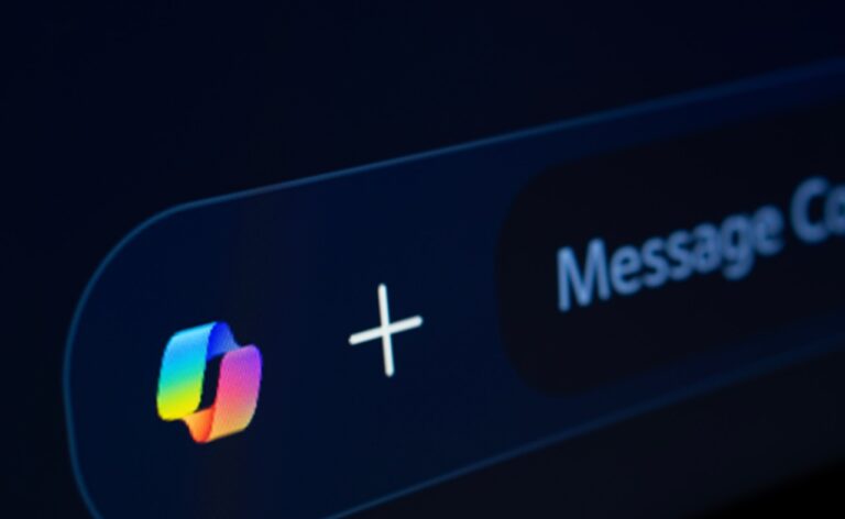 Microsoft Copilot icon beside message input bar