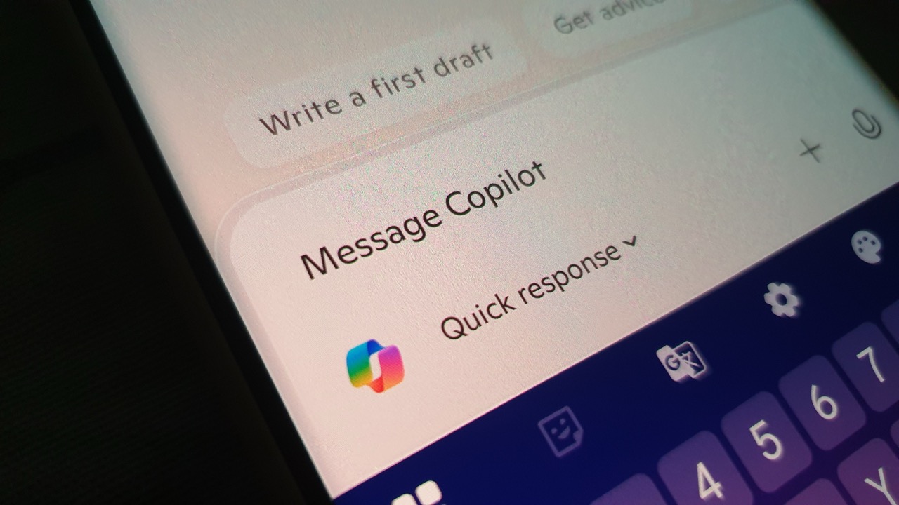 Smartphone screen showing Message Copilot quick response feature