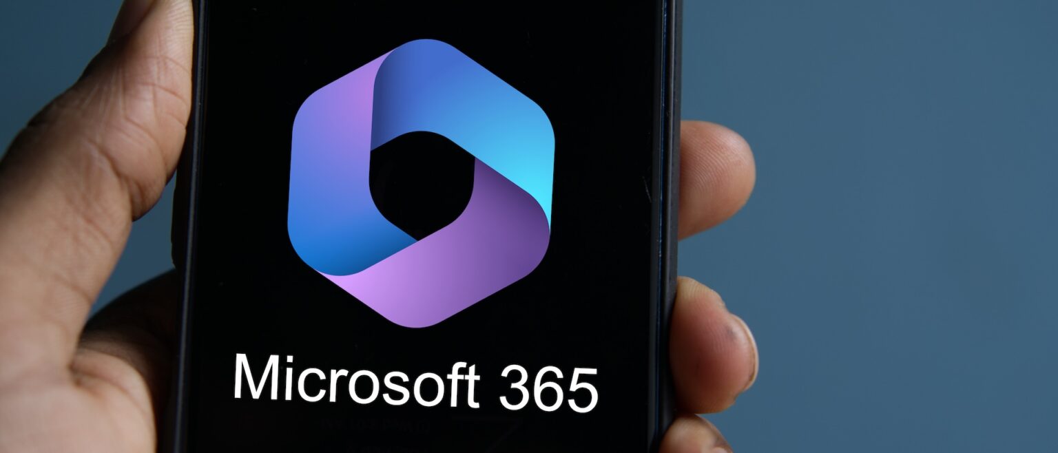 Microsoft 365 logo on smartphone screen